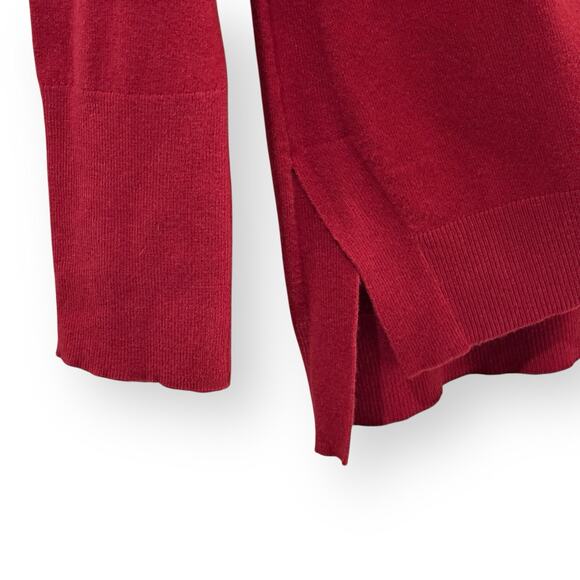 J Jill Cotton Blend Lightweight Tunic Sweater Size L Tall Long Sleeve True Red - Picture 3 of 8